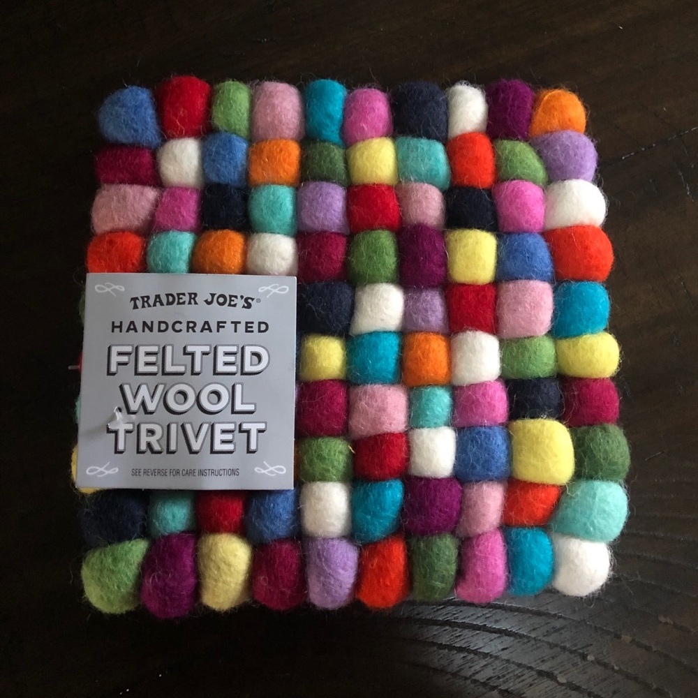 Trader Joe’s Felted Wool Trivet - MULTICOLOR, NWT